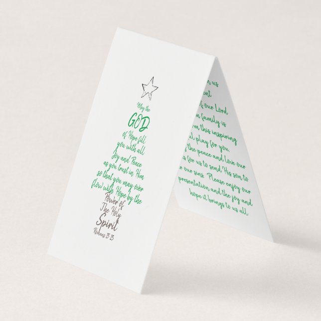 Tarjeta De Visita Navidad Tree Church Welcome Tentfold Place Cards (Anverso)