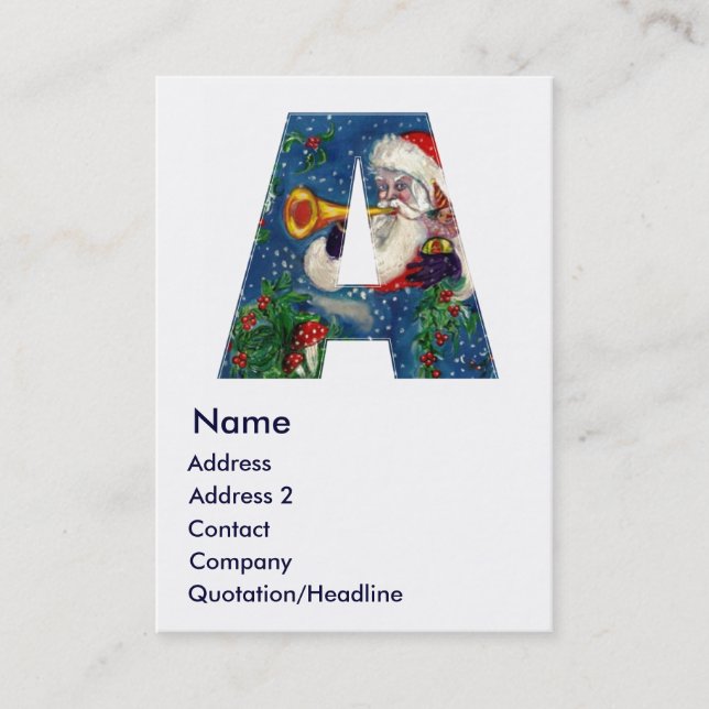 TARJETA DE VISITA NAVIDADES A CARTA / SANTA BUGLER MONOGRAM (Anverso)