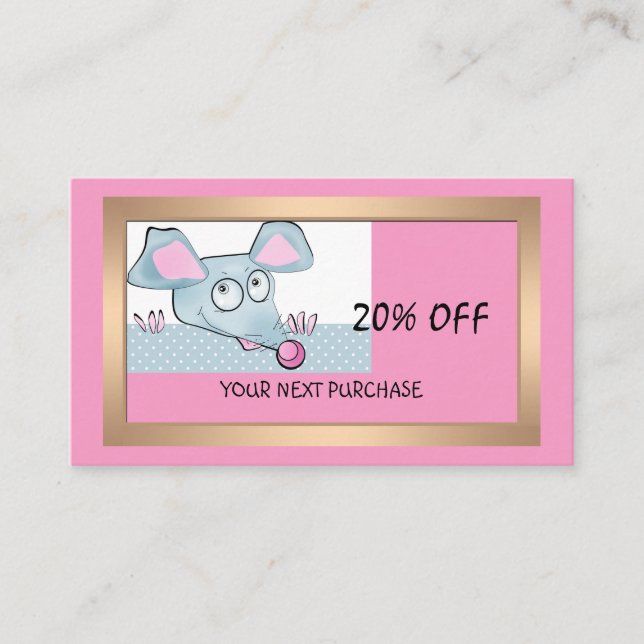 Tarjeta De Visita Navidades, año nuevo, rata (Anverso)