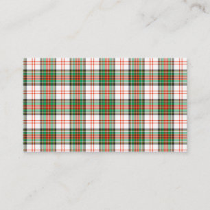 Tarjeta De Visita Navidades blanco rojo y verde en blanco