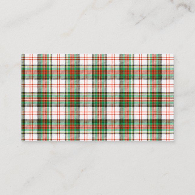Tarjeta De Visita Navidades blanco rojo y verde en blanco (Anverso)