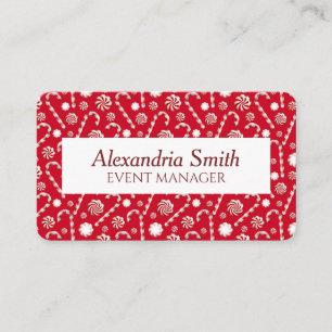 Tarjeta De Visita Navidades caprichosos Candy Cane