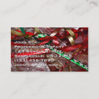 Tarjeta De Visita Navidades Cinta de opciones Verde Rojo y Fiesta de