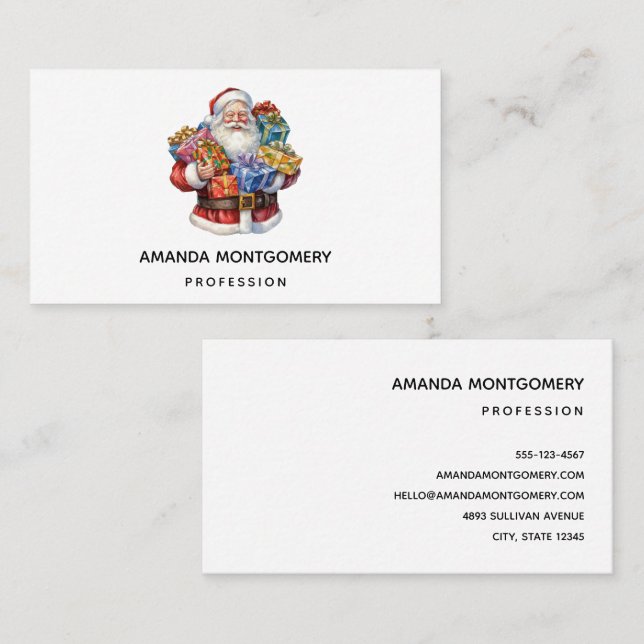 Tarjeta De Visita Navidades Clásicos de Jolly Santa Claus (Anverso / Reverso)