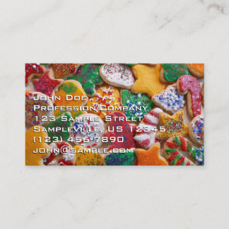 Tarjeta De Visita Navidades Cookies En Coloridas Vacaciones