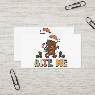 Tarjeta De Visita Navidades de Bite Me Gingerbread Groovy