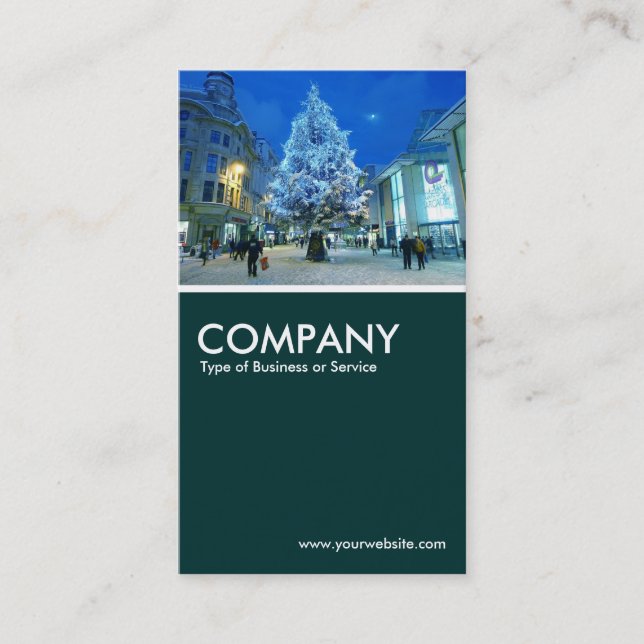 Tarjeta De Visita Navidades de compras - Verde oscuro (Anverso)