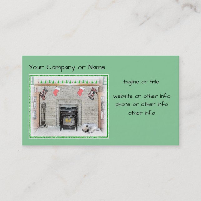 Tarjeta De Visita Navidades de Keeshond picotean perro con pintura d (Anverso)