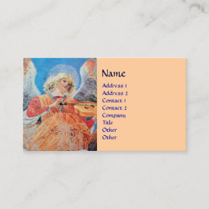 Tarjeta De Visita Navidades DE MÚSICA Peach ANGEL Blue