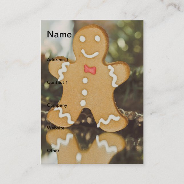 Tarjeta De Visita Navidades de pan de jengibre (Anverso)