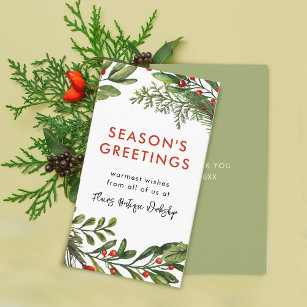 Tarjeta De Visita Navidades de pequeñas empresas: Wreath festiva