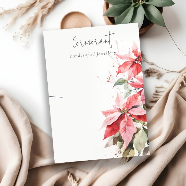 Tarjeta De Visita Navidades de Poinsettia Florals (Subido por el creador)