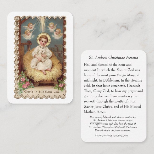 Tarjeta De Visita Navidades de San Andrés Novena Virgen María Santo (Anverso / Reverso)
