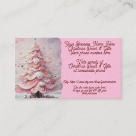 Tarjeta De Visita Navidades Decoración y Regalos Tree Pink Shop Vent
