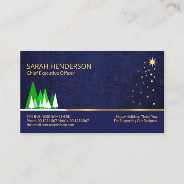 Tarjeta De Visita Navidades Feliz Navidad Greetings Startup CEO (Anverso)