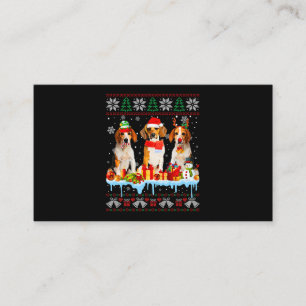 Tarjeta De Visita Navidades feos Beagle Dog Santa Xmas Costuma de pe