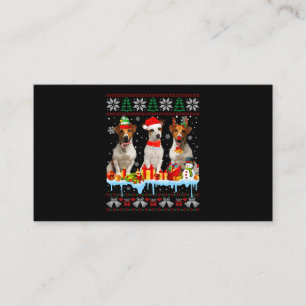 Tarjeta De Visita Navidades feos Jack Russell Terrier Dog Santa Xmas