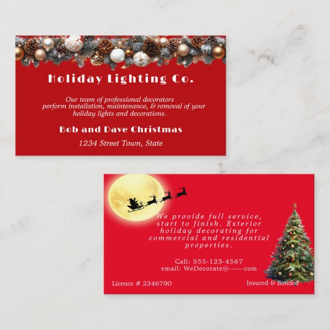 Tarjeta De Visita Navidades festividades iluminan a Santa Claus Boni (Anverso / Reverso)