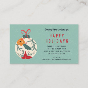 Tarjeta De Visita Navidades florales catastróficos estribillos dese