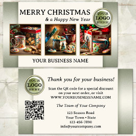 Tarjeta De Visita Navidades Foto Gracias Por Su Negocio