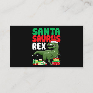 Tarjeta De Visita Navidades funny de Santasaurus Rex TRex Dinosaur S