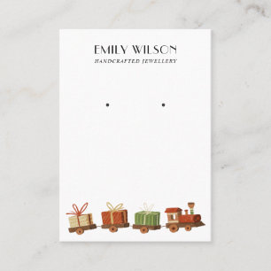 TARJETA DE VISITA NAVIDADES GIFT TOY TRAIN STUD EARRING PANTALLA