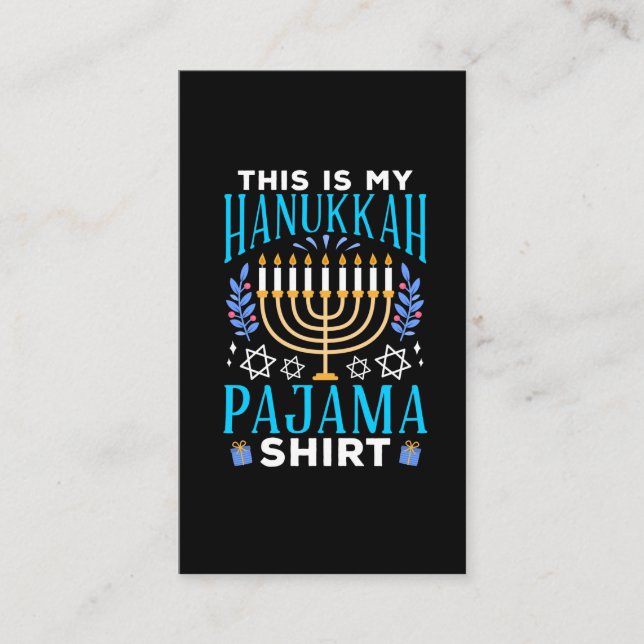 Tarjeta De Visita Navidades graciosos, Hanukkah Pajama judío (Anverso)