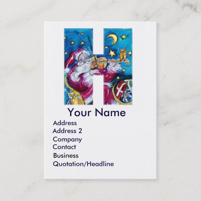 TARJETA DE VISITA NAVIDADES H CARTA / INSPIRADO SANTA MONOGRAM (Anverso)