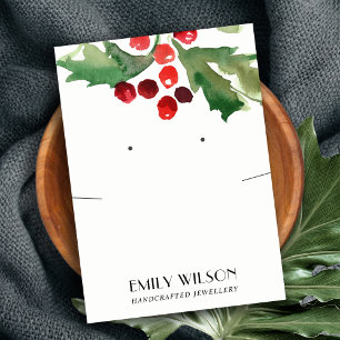 TARJETA DE VISITA NAVIDADES HOLLY BERRY