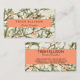 Tarjeta De Visita Navidades Holly Bonito saludo antiguo