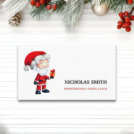Tarjeta De Visita Navidades ilustrados lindo Santa Claus