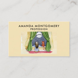 Tarjeta De Visita Navidades llegan a acuarela niños y gatos gatitos