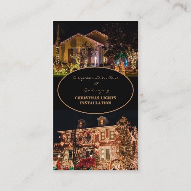 Tarjeta De Visita Navidades Luces Instalación 2 PhotoBusiness Card (Anverso)