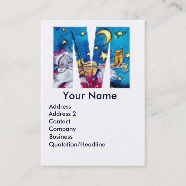 TARJETA DE VISITA NAVIDADES M LETTER / INSPIRADO SANTA MONOGRAM (Anverso)