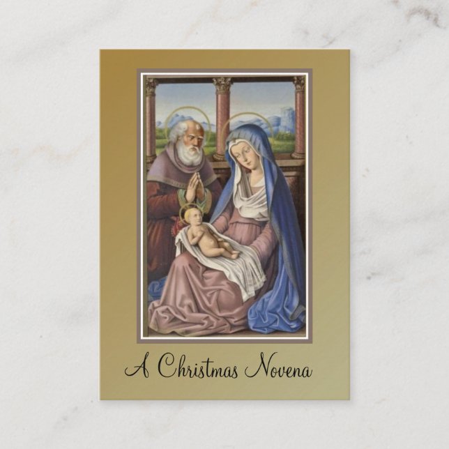 Tarjeta De Visita Navidades Natividad Novena Jesús María Santa Tarje (Anverso)