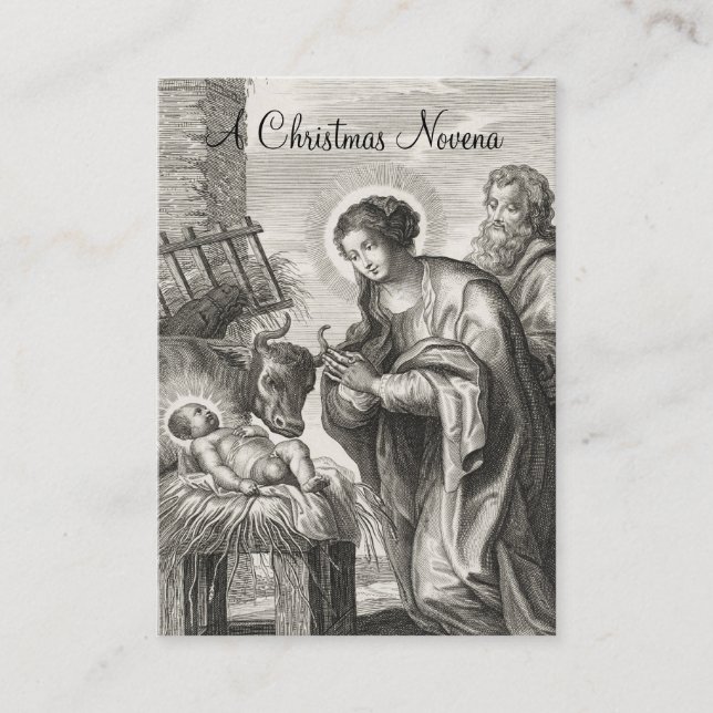 Tarjeta De Visita Navidades Natividad Novena Jesús María Santa Tarje (Anverso)