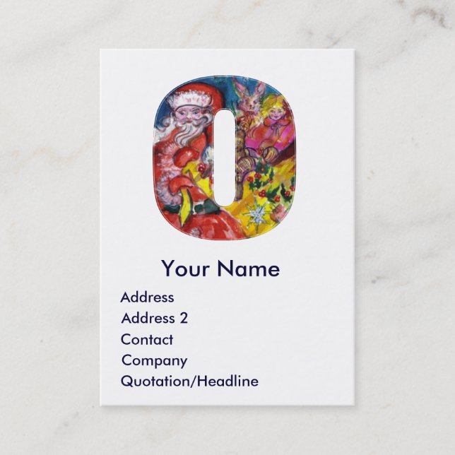 TARJETA DE VISITA NAVIDADES O CARTA / SANTA CON GIFTS MONOGRAM (Anverso)