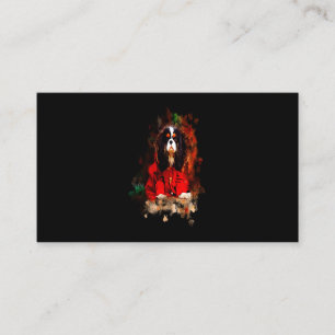 Tarjeta De Visita Navidades Perro Cavalier King Charles Spaniel