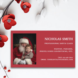Tarjeta De Visita Navidades profesionales Foto de Santa Claus