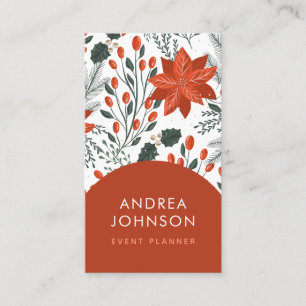 Tarjeta De Visita Navidades rojos Botánico y Arch Berry Fruit Winter