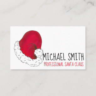 Tarjeta De Visita Navidades Rojos Profesionales De Santa Claus