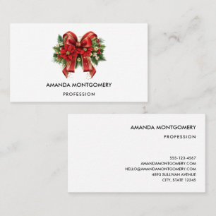 Tarjeta De Visita Navidades rojos y de oro festivos se doblan