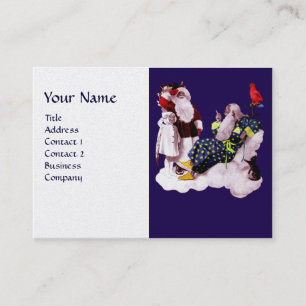 Tarjeta De Visita NAVIDADES SANTA CLAUS, PEQUEÑO ANGEL Y MERLIN Fies
