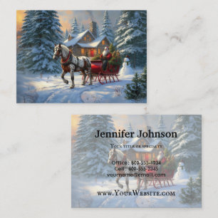 Tarjeta De Visita Navidades Sleigh Santa