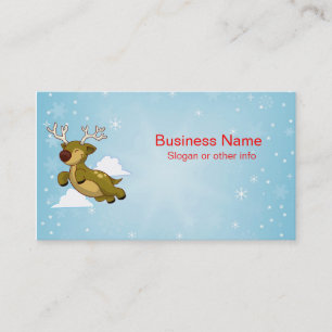 Tarjeta De Visita Navidades voladores renos