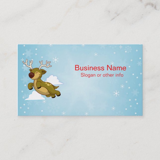 Tarjeta De Visita Navidades voladores renos (Anverso)