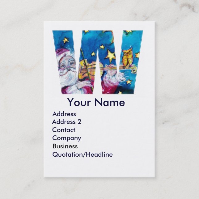 TARJETA DE VISITA NAVIDADES W CARTA / INSPIRADO SANTA MONOGRAM (Anverso)