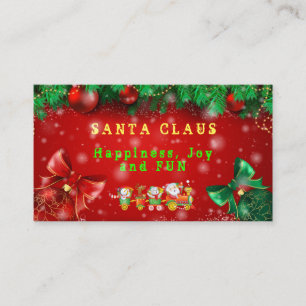Tarjeta de visita navideña de Papá Noel