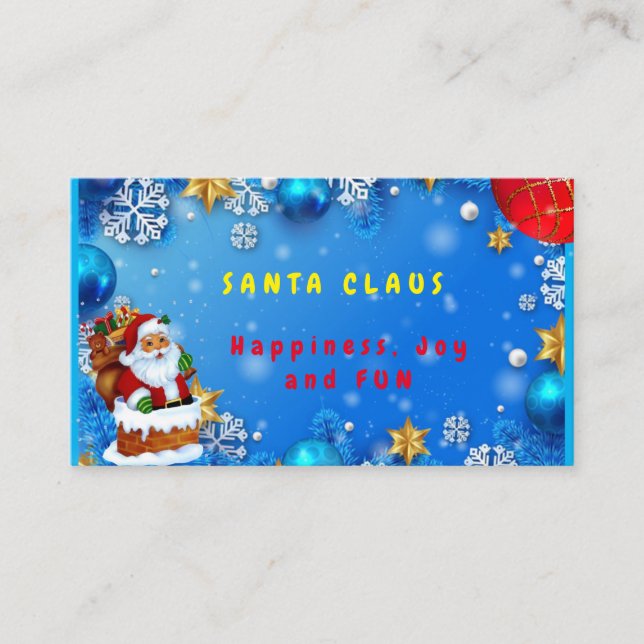 Tarjeta de visita navideña de Papá Noel (Anverso)