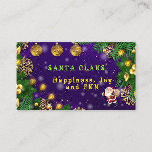Tarjeta de visita navideña de Papá Noel
